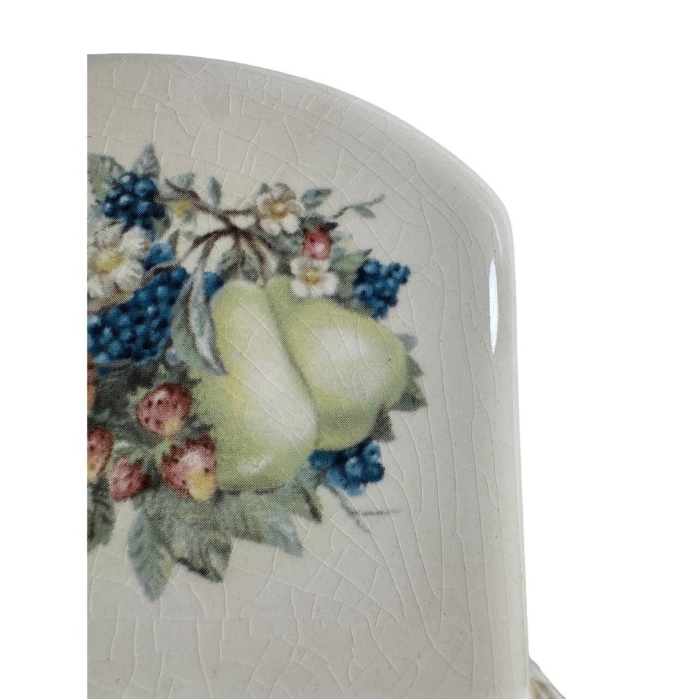 Avon Sweet Country Harvest Ceramic Napkin Holder Fruit Motif Vtg 1970s Farmhouse - Picture 7 of 7